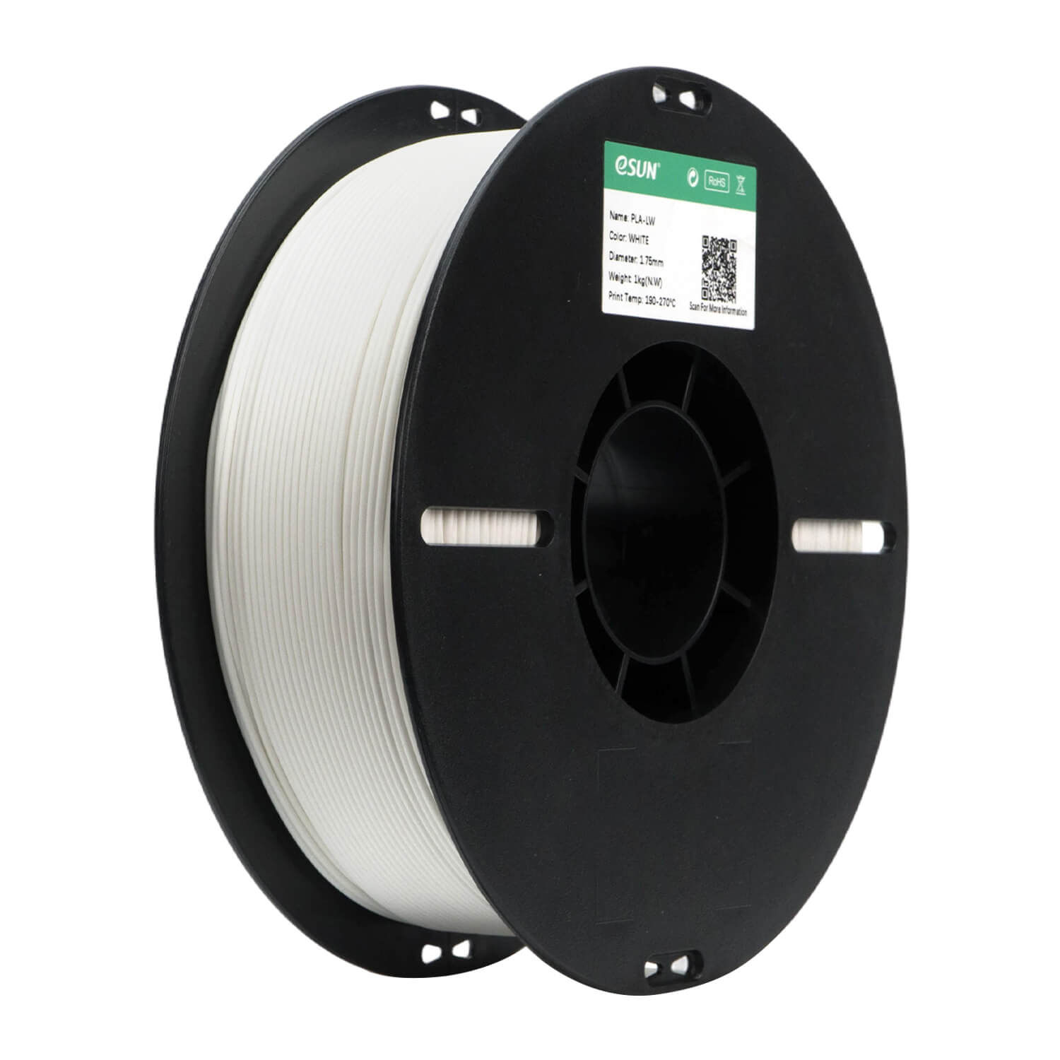 גליל פילמנט קל משקל eSUN PLA-LW WHITE בצבע לבן - יבואן רשמי
