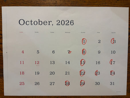 10月のスケジュールです!