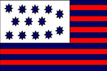 Flag of Ethan Allen’s Vermont militia; raised during the capture of Fort Ticonderoga.