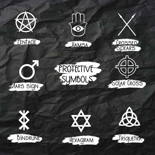 protection symbols and sigils, protective runes, witchcraft protection symbols, hamsa hand