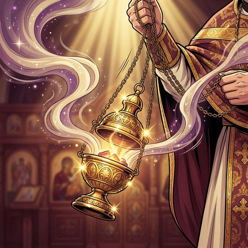 priest using smoke, incense