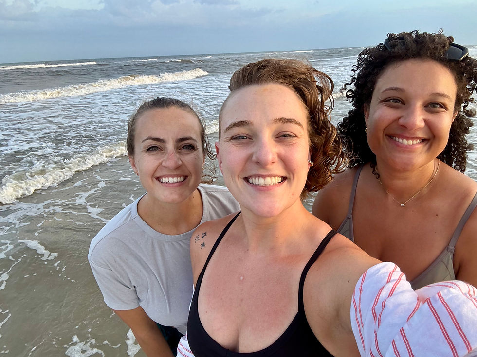 All three group chat members on Jacksonville Beach