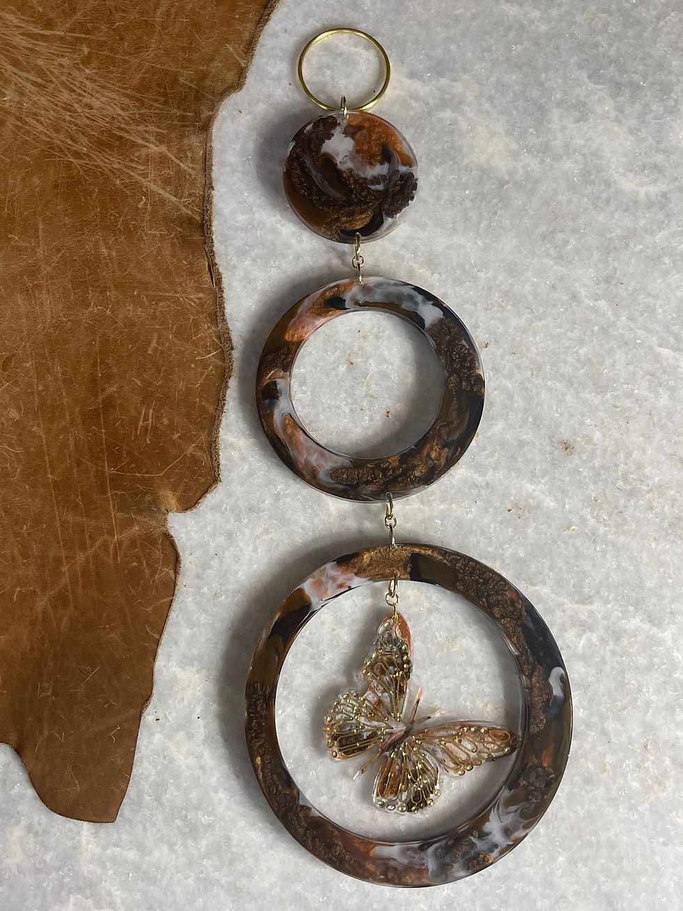 Thumbnail: Brown resin butterfly wall art 