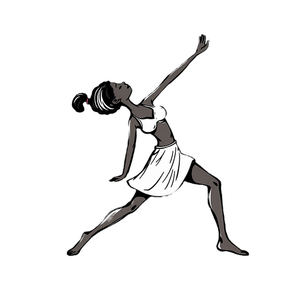 STICK FIGURE OF BLACK WOMAN STRETCHING_e