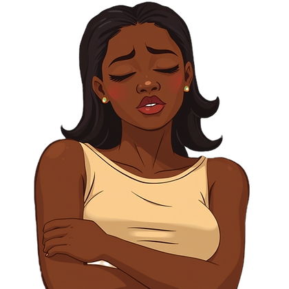 CREATE AN IMAGE OF A BLACK WOMAN WITH HE