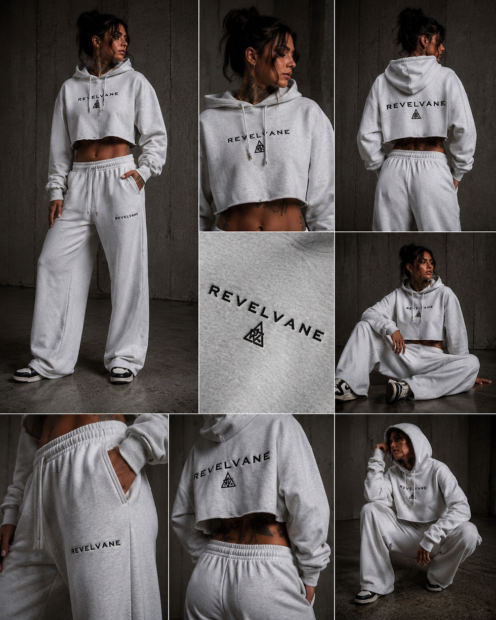 Thumbnail: Revelvane “Pale Division” Cropped Hoodie