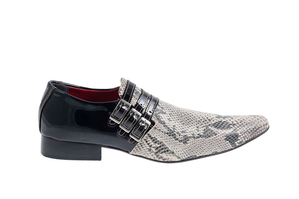 Miniatura: Sapato Social Masculino Maier Verniz preto e cobra — Modelo 135