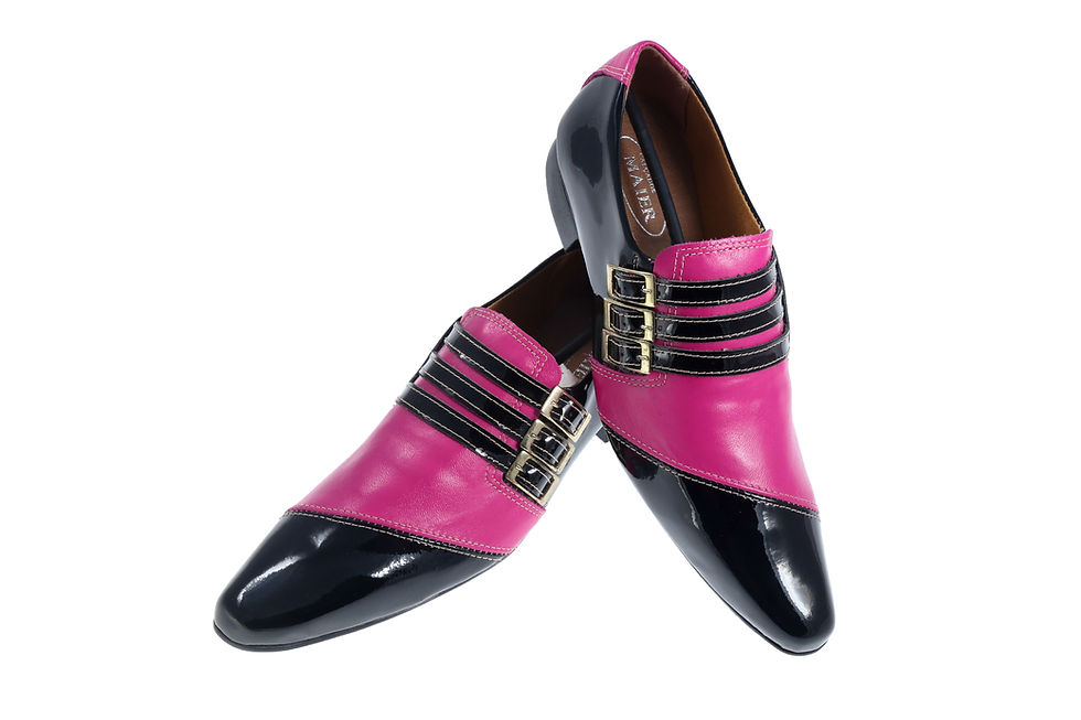 Miniatura: Sapato Social Masculino Maier Verniz preto e rosa semi brilho — Modelo 133