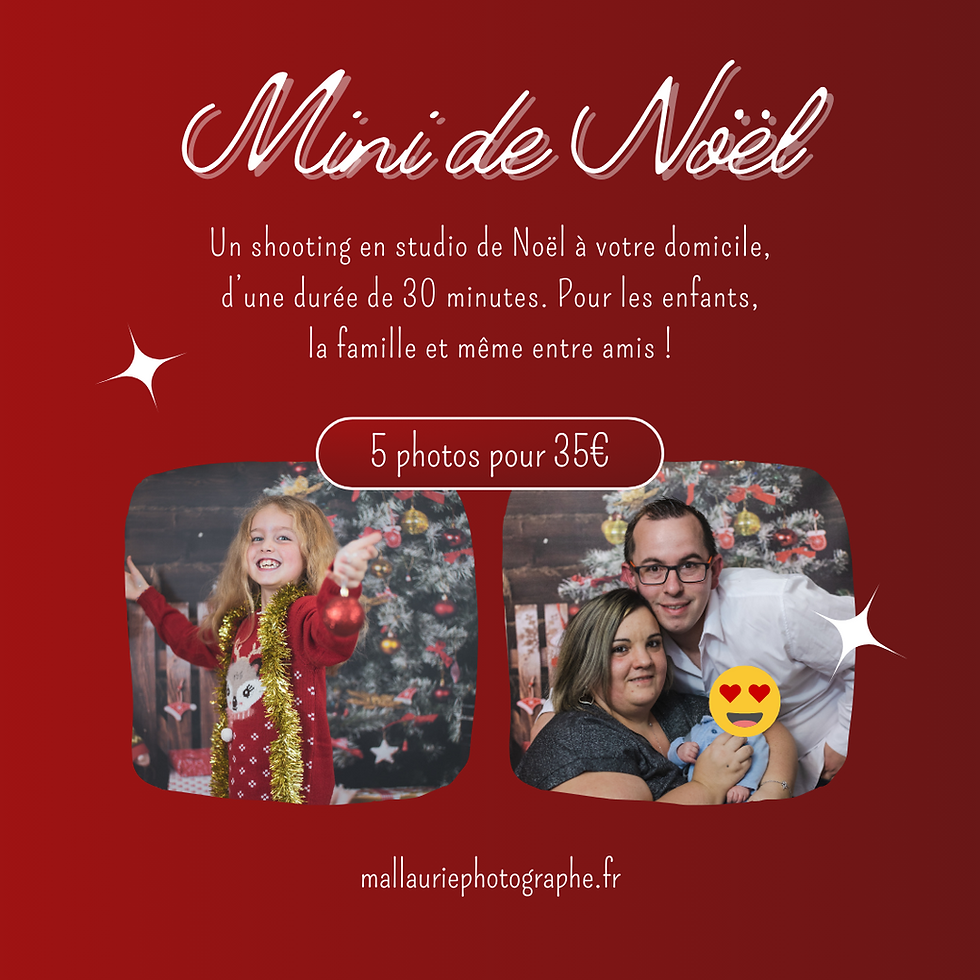 Visuel des shootings spécial Noël de Mallaurie Photographe