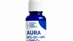     AURA BLEND: A premium Canadian peptide formulation featuring BPC-157, KPV, and GHK-Cu, designed for research use in a convenient 10 ml atomizer.