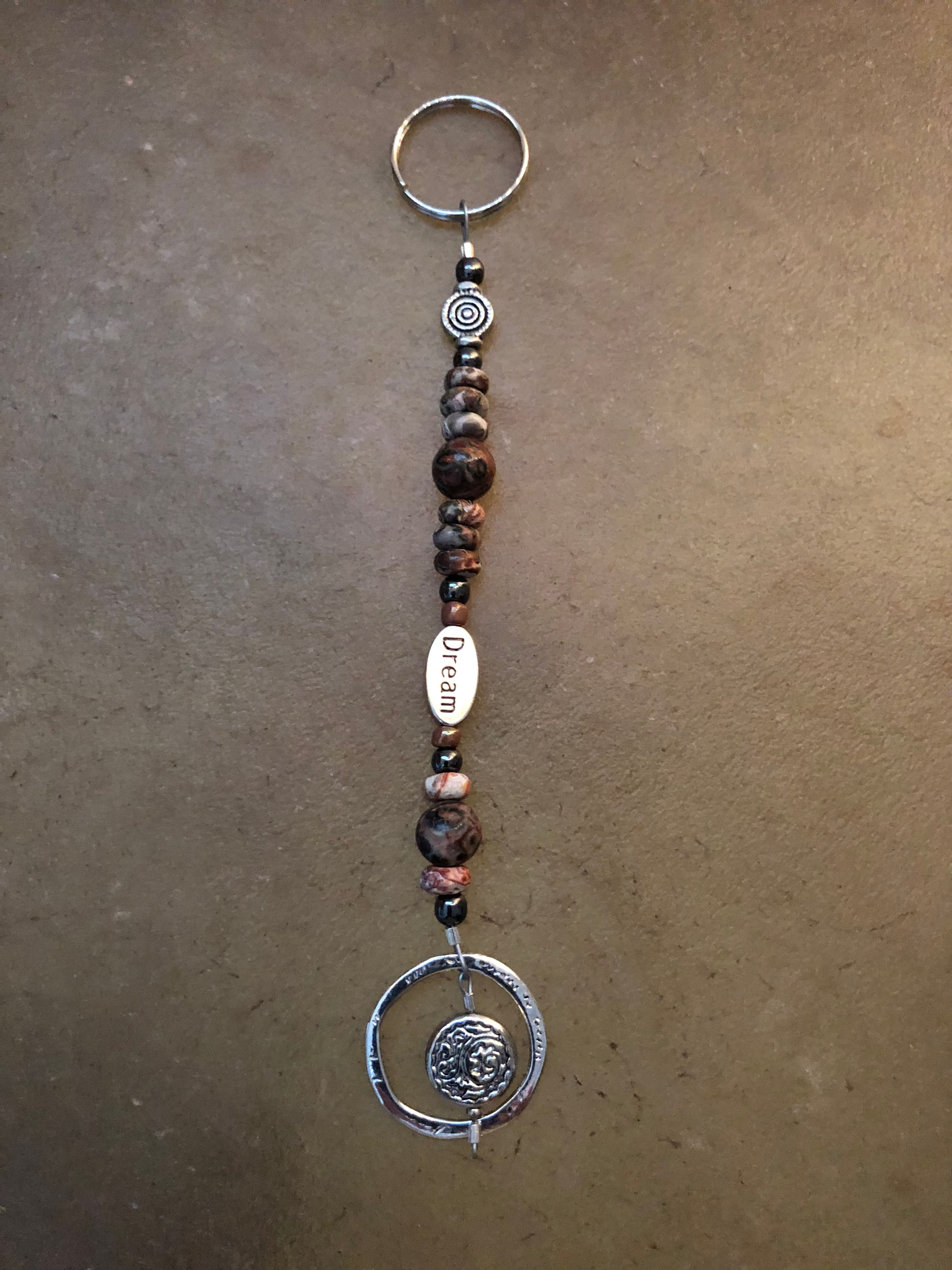 Earthy Theme Beaded "Dream" Keychain or Rearview Mirror Charm