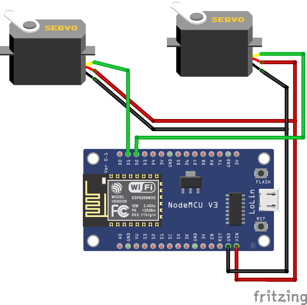 Pan Tilt Servo Control Using NodeMCU