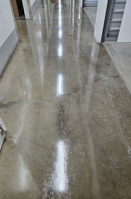 Close-up of finished clean and seal concrete floor at Extra Space Storage in Las Vegas