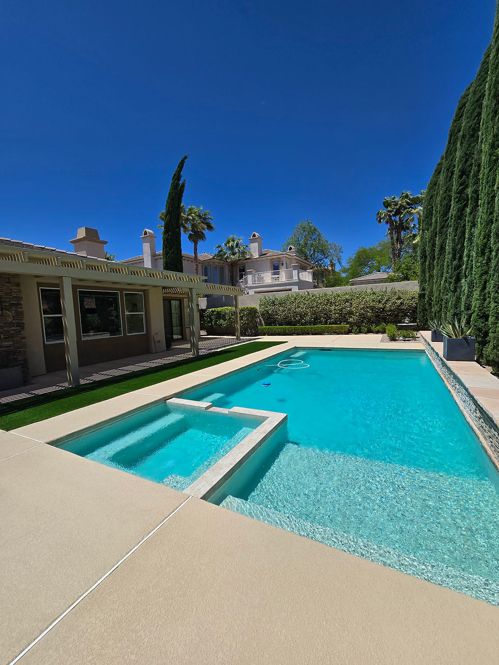 Residential concrete pool deck installation in Las Vegas