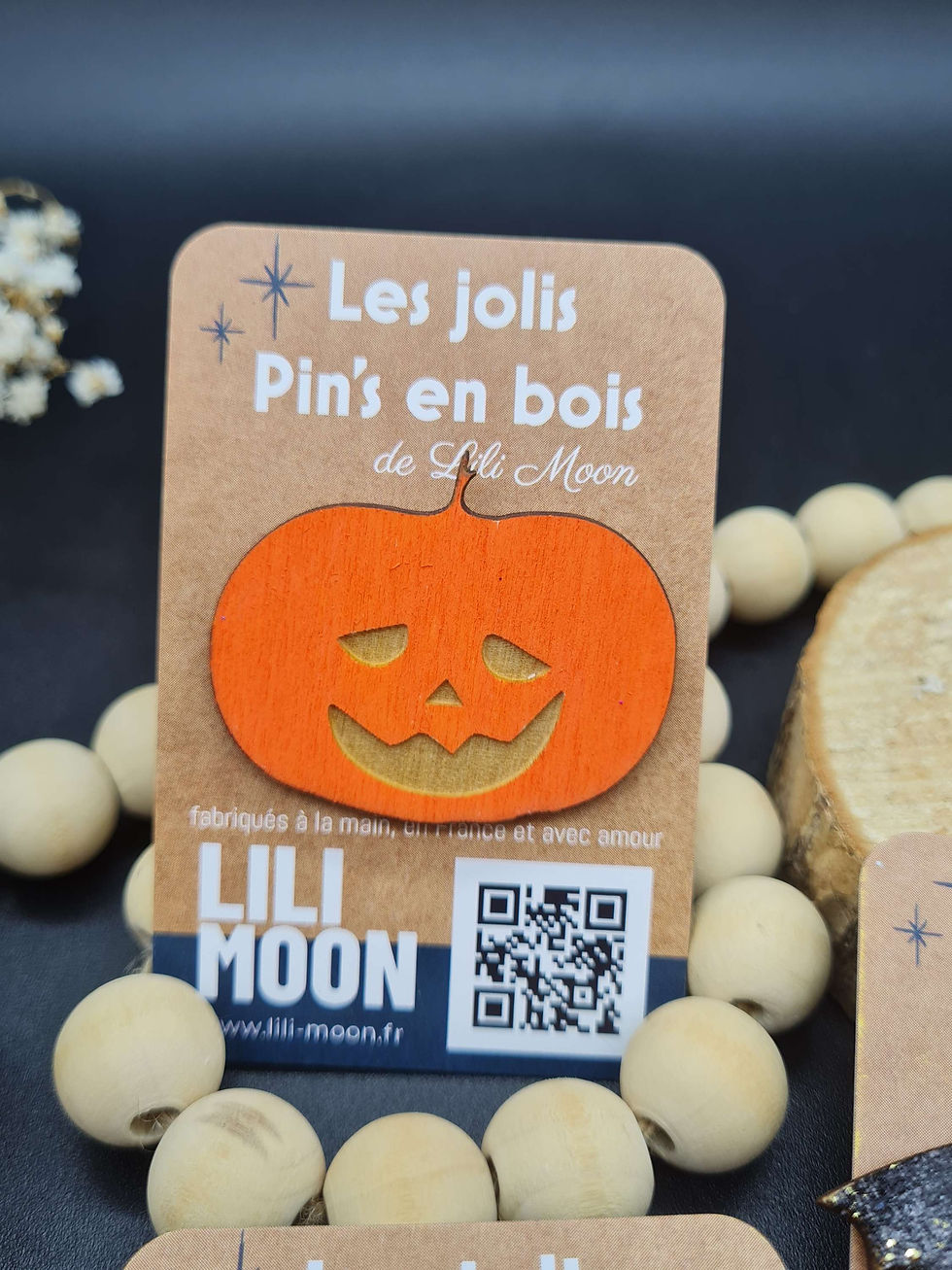 Thumbnail: Broche citrouille en bois Les Jolis Pins, Lili Moon
