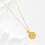 Miniature : Collier personnalisé hexagone & mini médaille – chaîne dorée