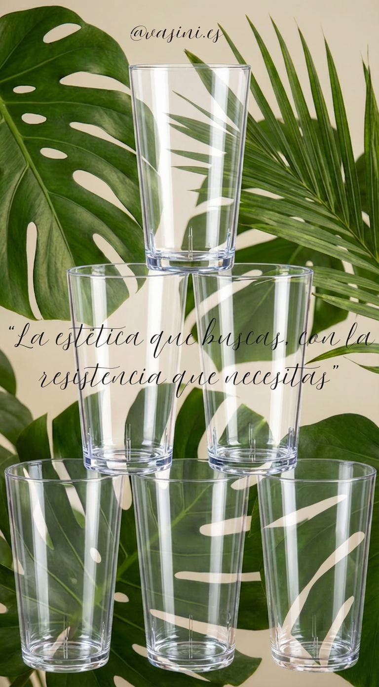 Vasos policarbonato en forma de piramide. "la estetica que buscas en la resistencia que necesitas"