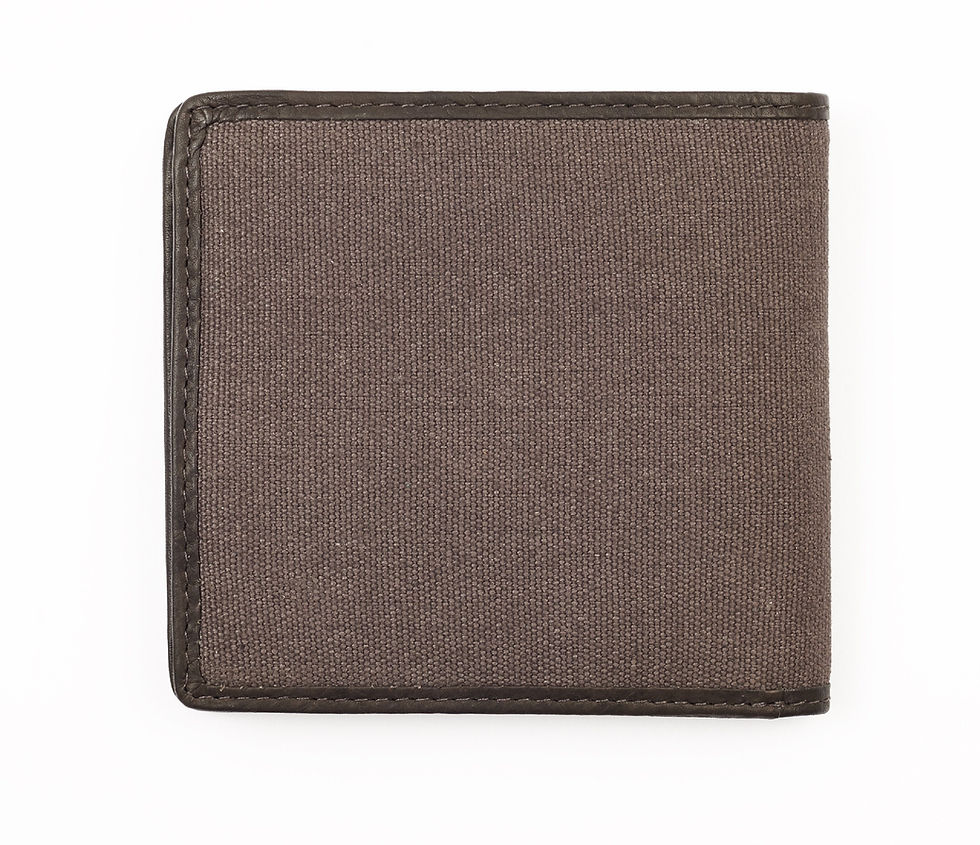 Thumbnail: Zippo Wallet Mocha & Grey, LEATHER & CANVAS