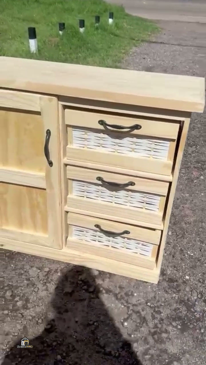 Miniatura: Organizador Mimbre C/Puerta