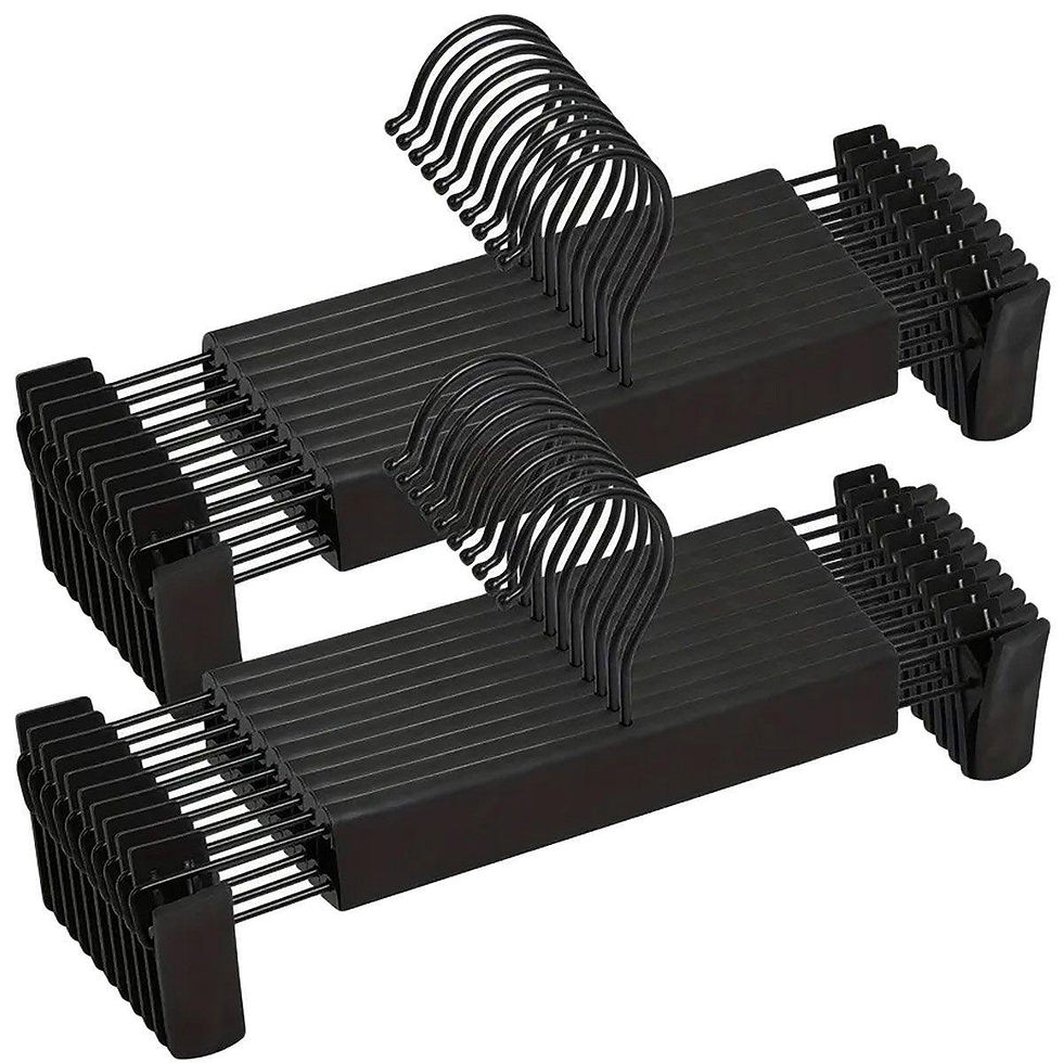 Thumbnail: 20pcs Black Plastic Pants Hanger Trousers Clips Durable Non Slip Clothes Hanger