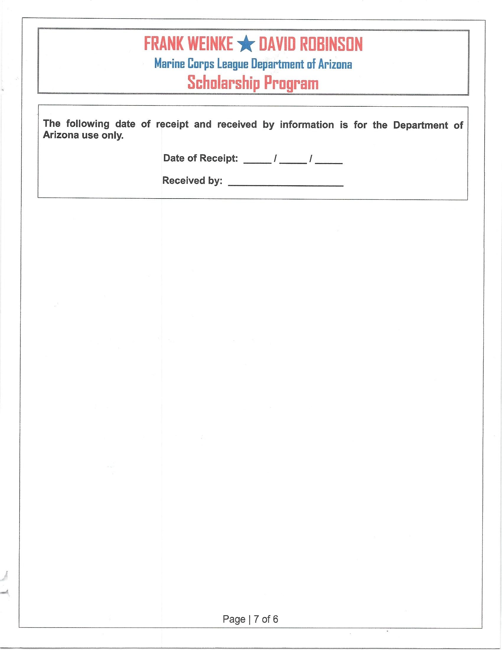 Scholarship Application Page 7