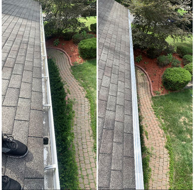 before and after gutter guards