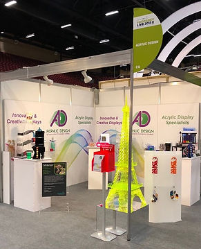 Acrylic Design booth and the food & beverage live trade event