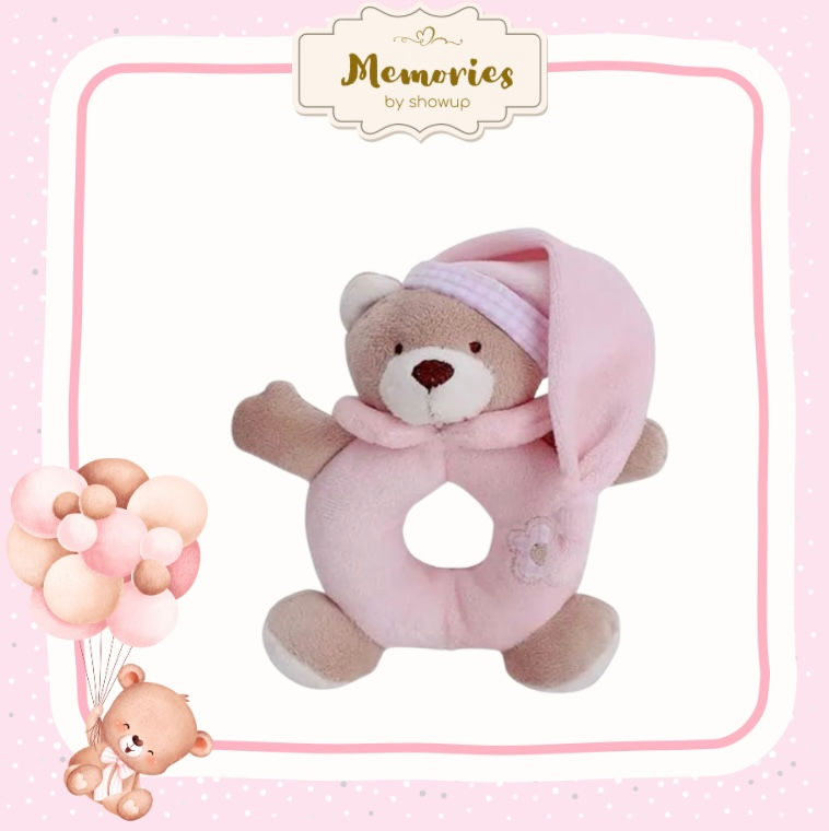 Pink Bear Rattle Toy