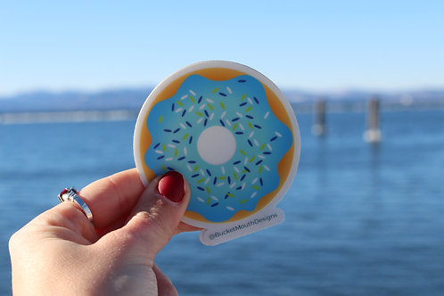 Blue Doughnut Sticker