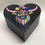 Thumbnail: Heart Shaped Painted and Quilled Wooden Trinket Box - Highland Cow