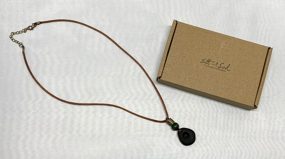 Thumbnail: SSSC19 Green Toned Pirate Glass Pendant Necklace