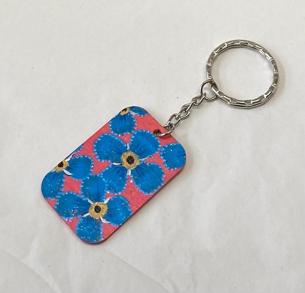 Painted Flower Keyring