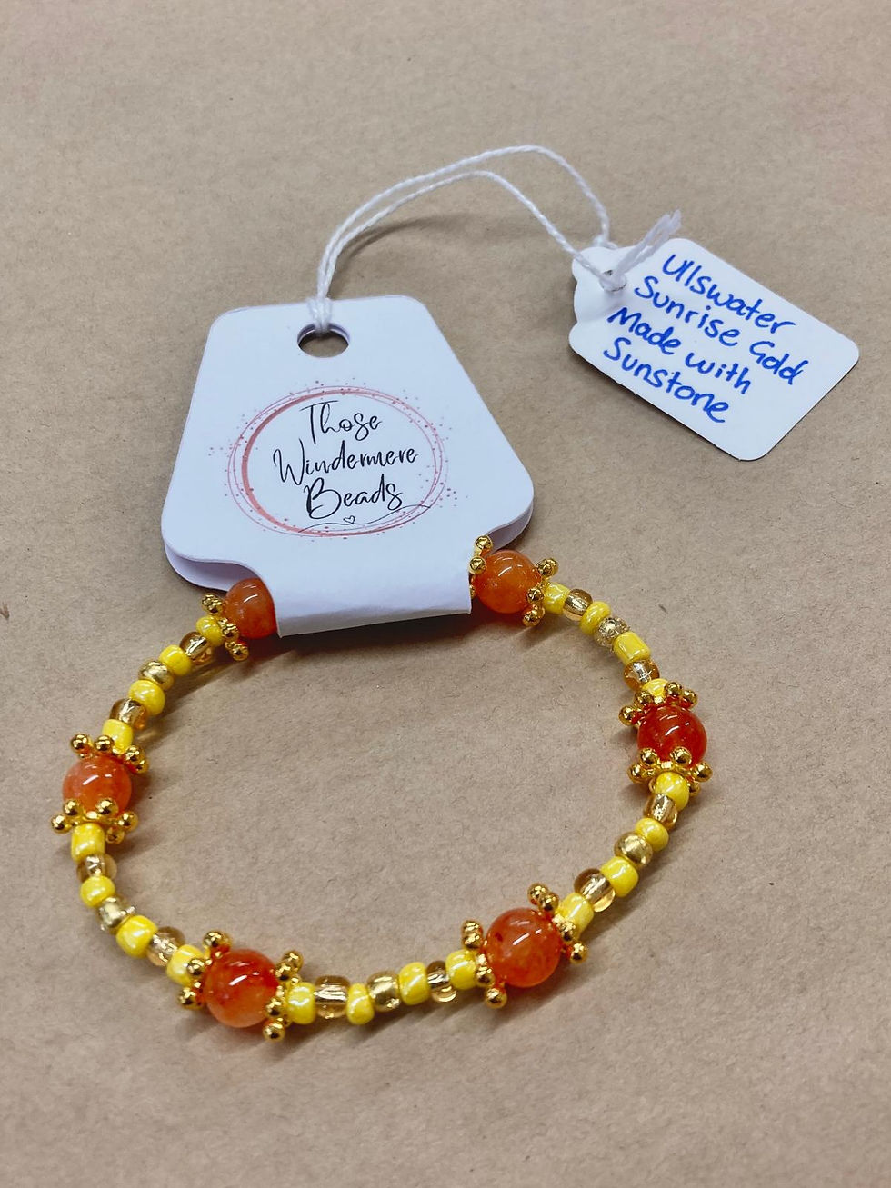 "Ullswater Sunrise Gold" Bead and Gemstone Bracelet