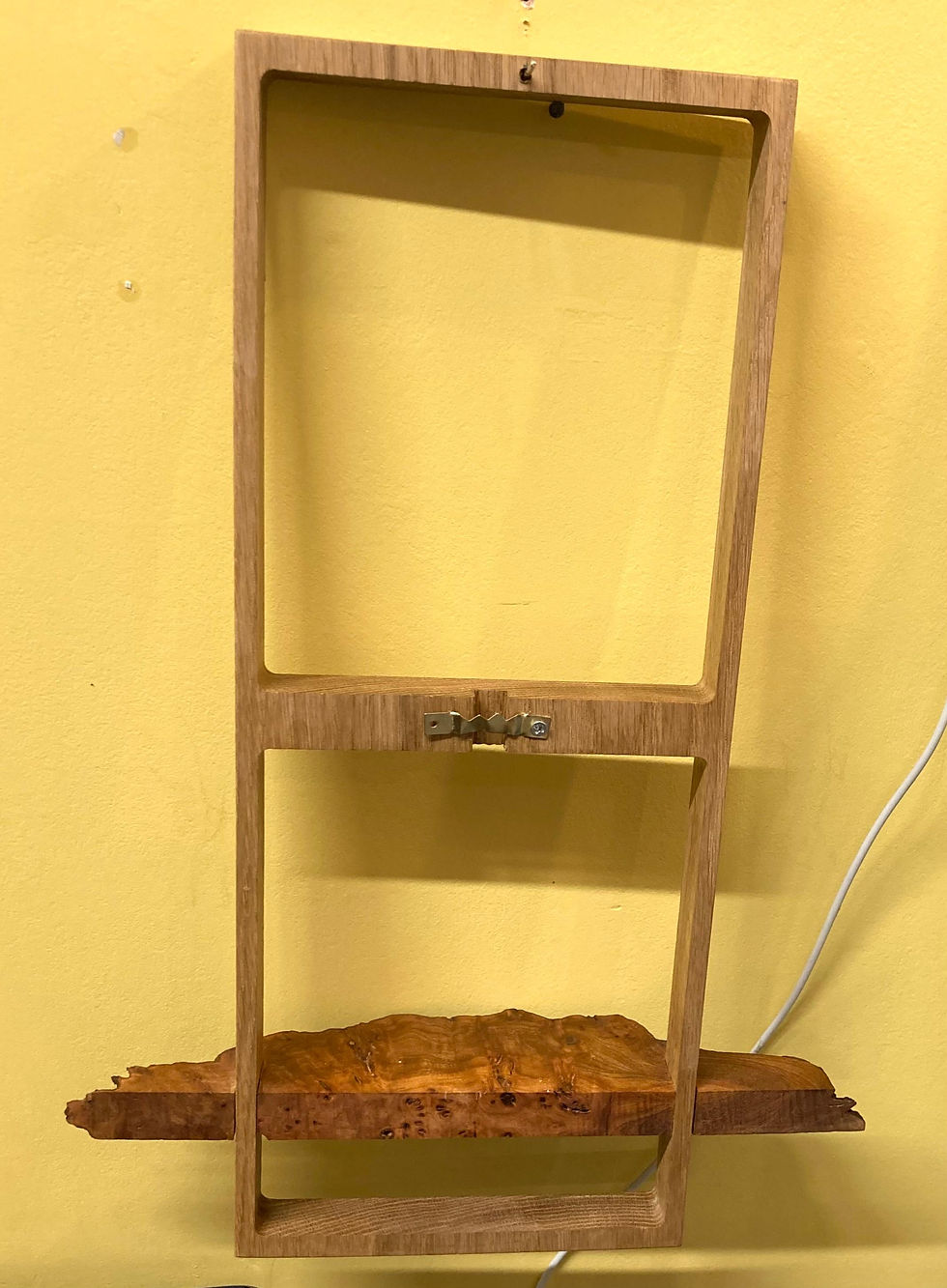 Thumbnail: Oak and Burr Elm Shelf with Vase