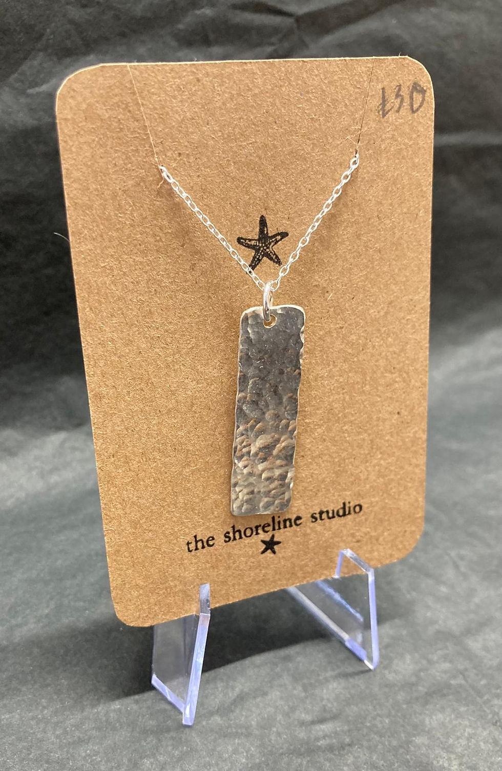 Thumbnail: Long Rectangle Sterling Silver Necklace