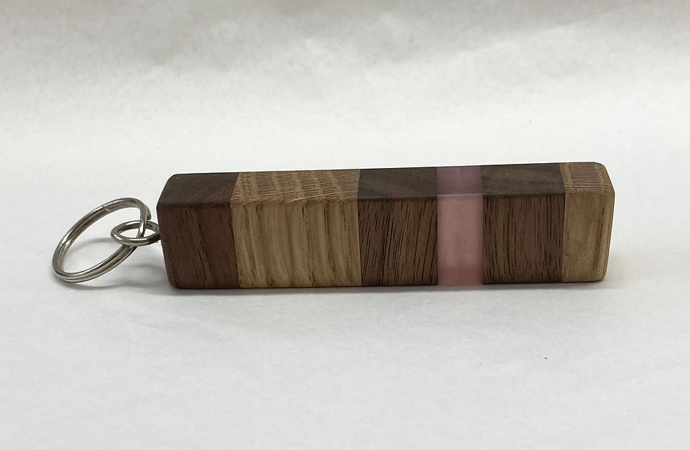 Thumbnail: Oak and Walnut Resin Keyring CBJ073