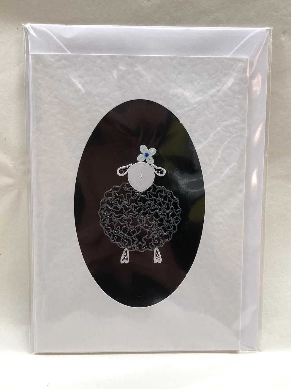Thumbnail: Grey "Herdy" Sheep Quilled Card