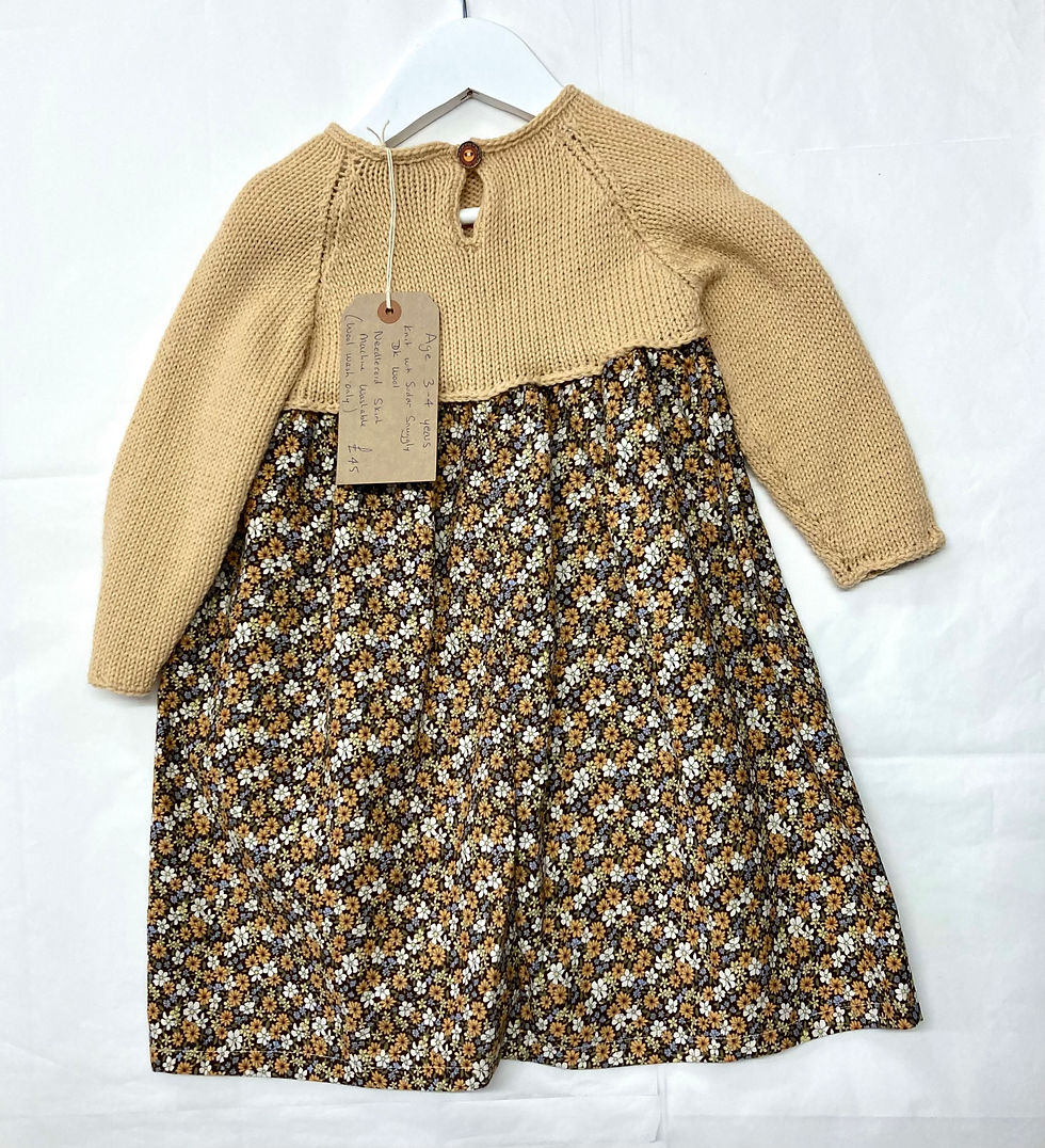 Thumbnail: Years 3 - 4 Girl's Beige and Floral Dress BB025