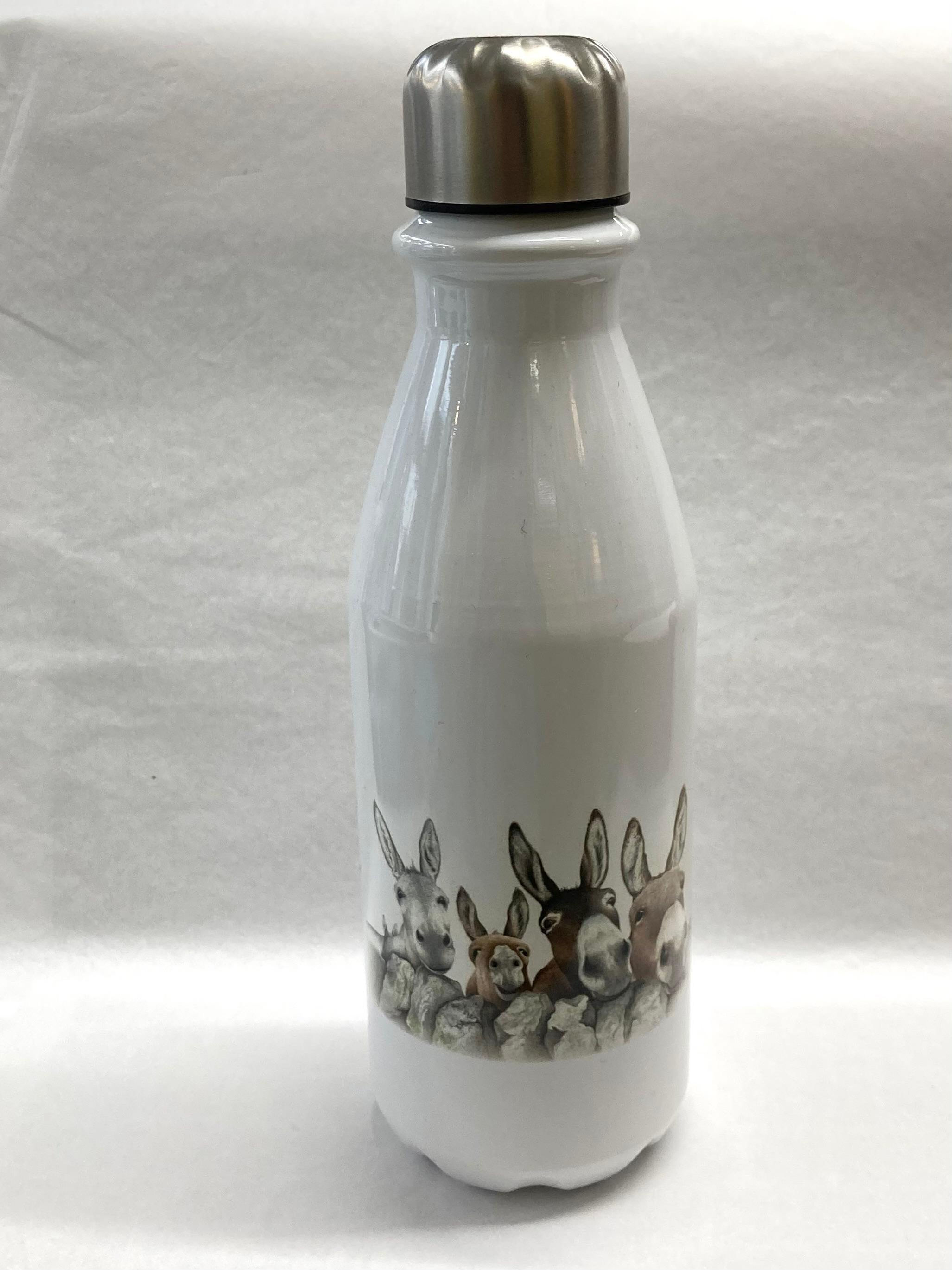 Small Stainless Steel Water Bottle - Donkeys