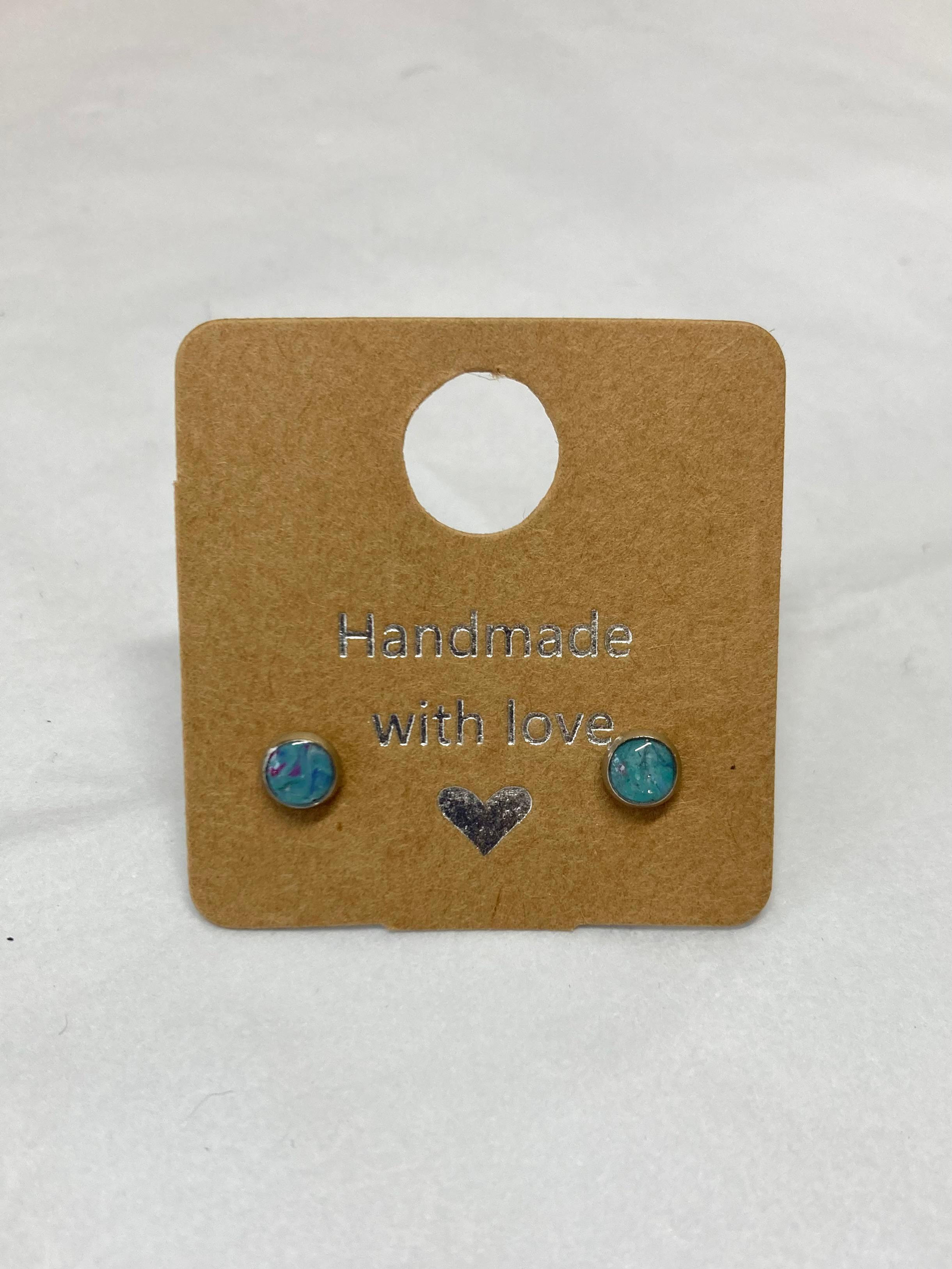 Mini Turquoise Polymer Clay Stud Earrings