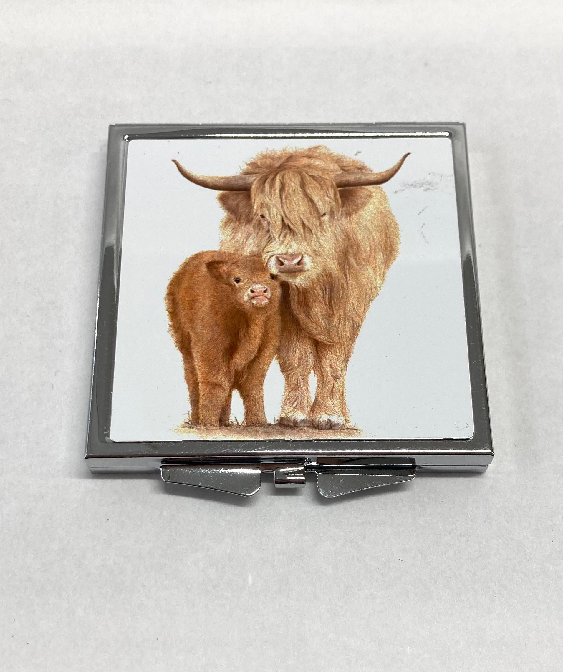 Compact Mirror - Highland Cows