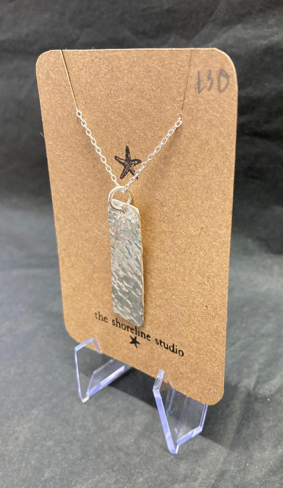 Thumbnail: Long Rectangle Sterling Silver Necklace