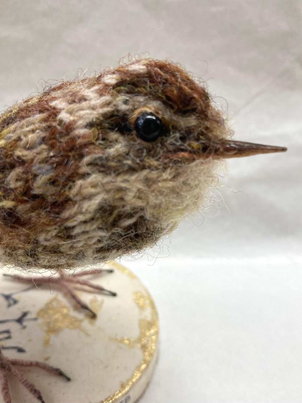 Thumbnail: Fair Isle Knitted Wren 'Little Pavarotti'