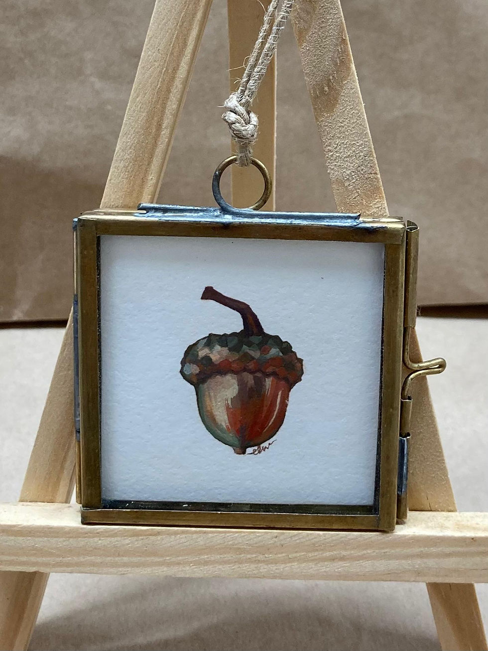 Mini Brass Framed Acorn