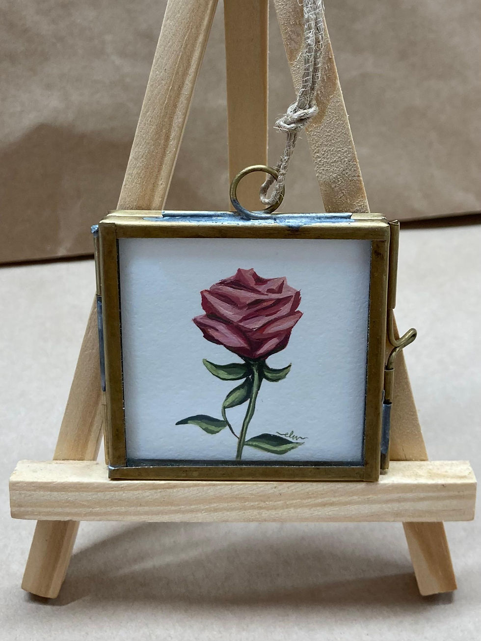 Mini Brass Framed Rose