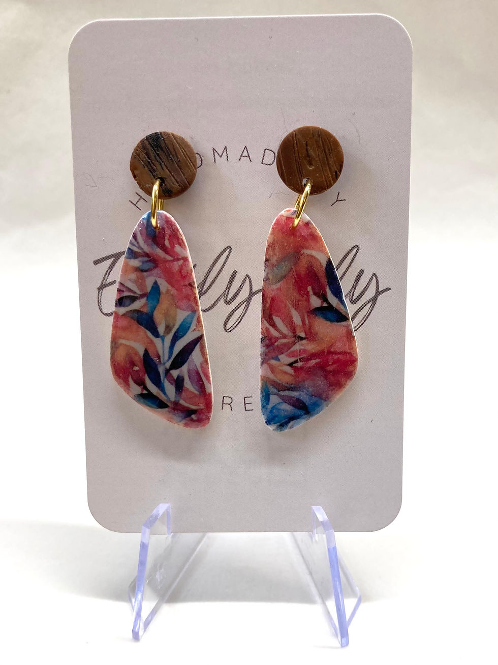 Botanical Polymer Clay Dangle Earrings
