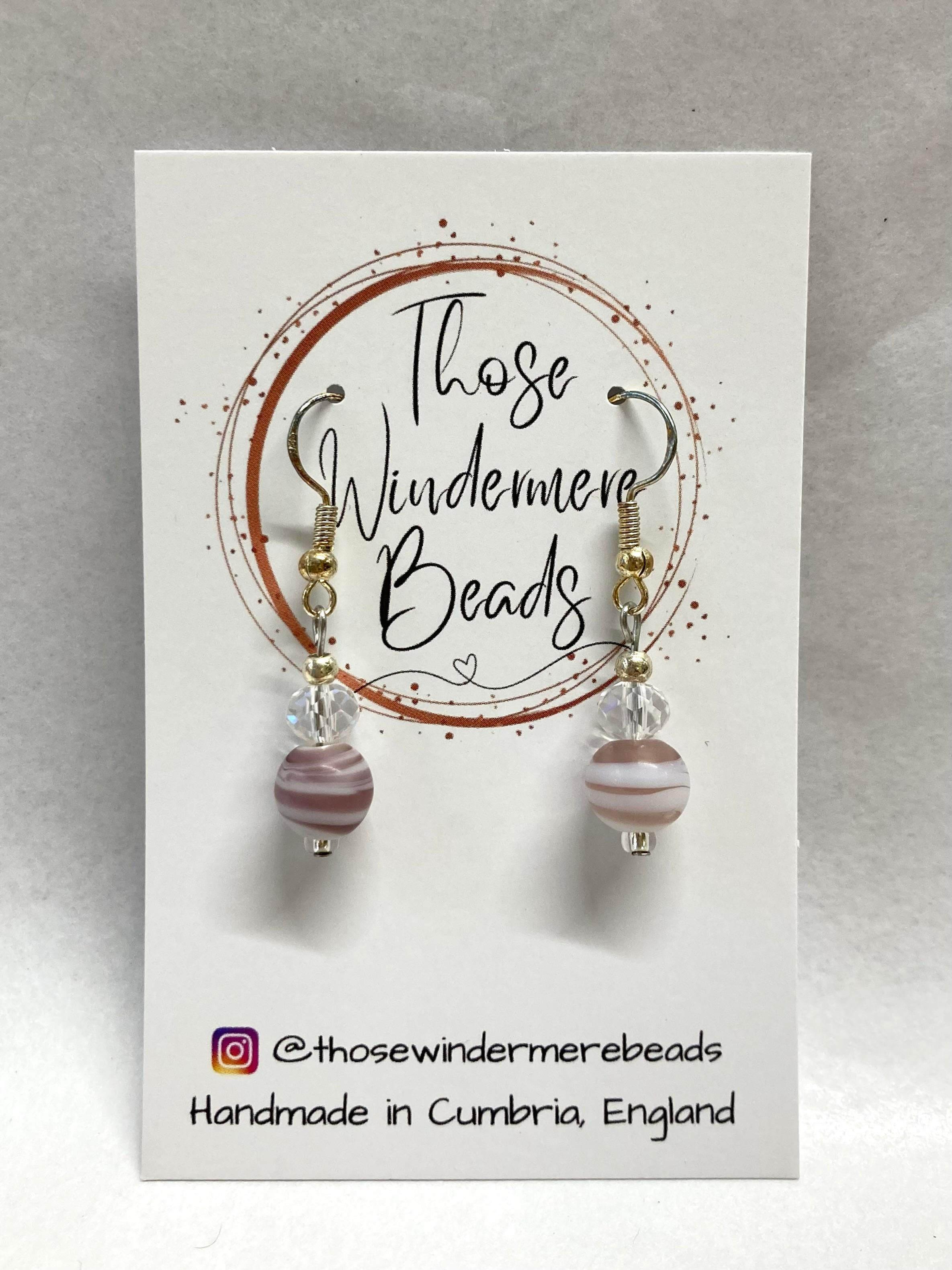 Clear and Opaque Dangle Drop Earrings