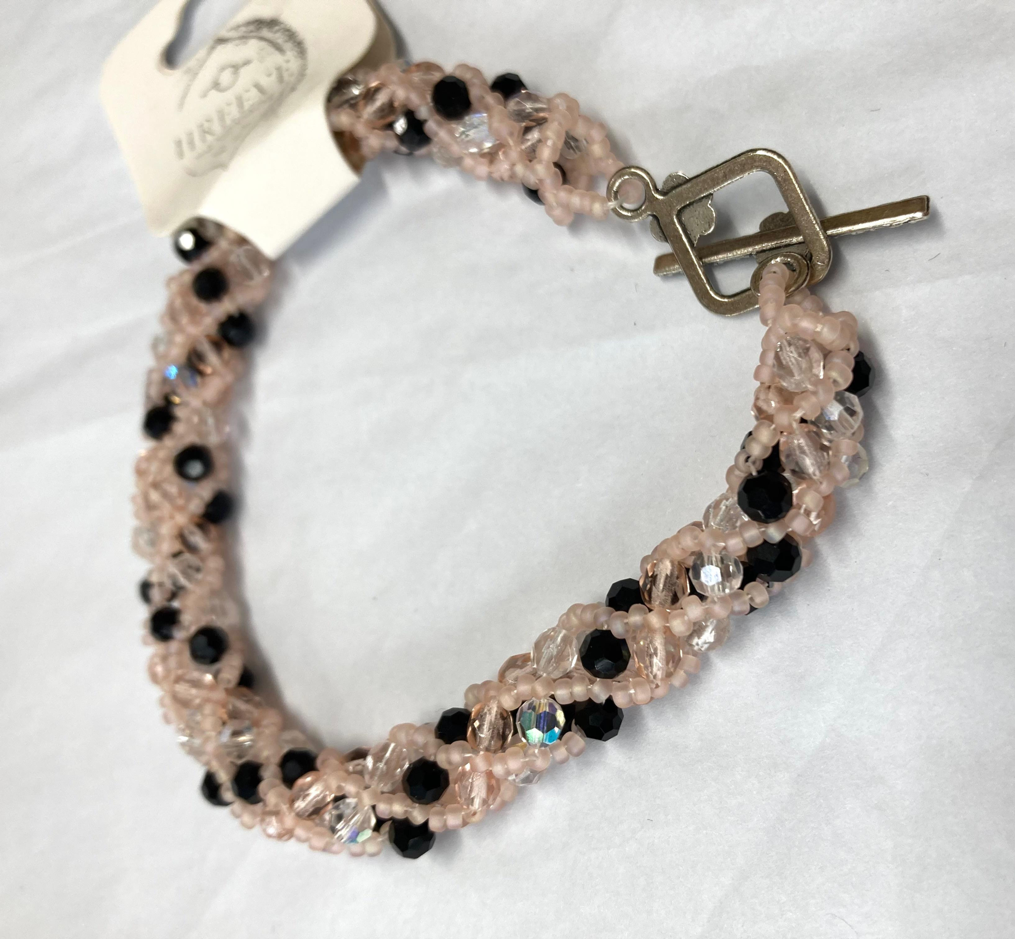 Pink and Black Russian Spiral Bracelet