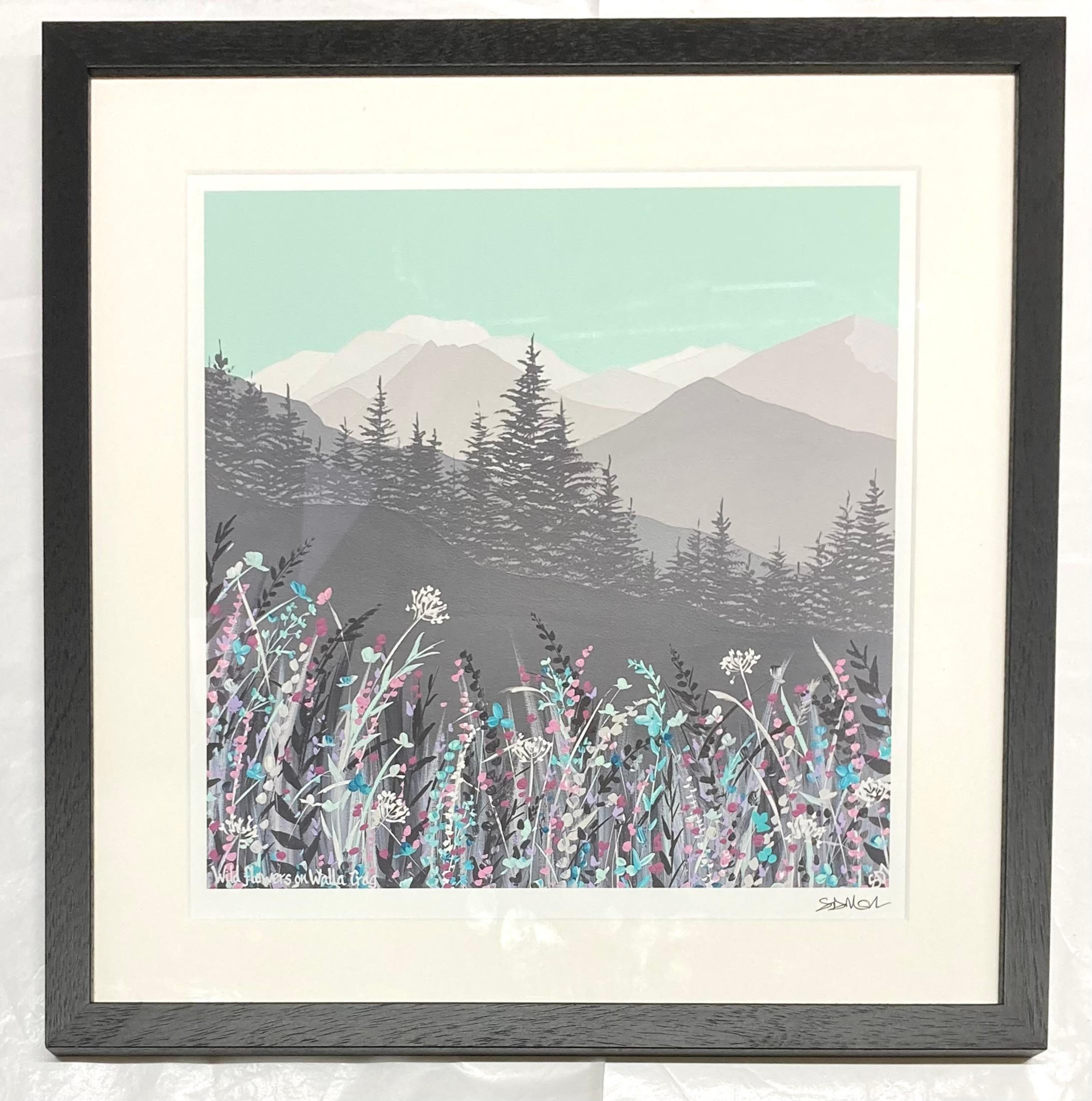 'Wild Flowers on Walla Crag' Framed Print
