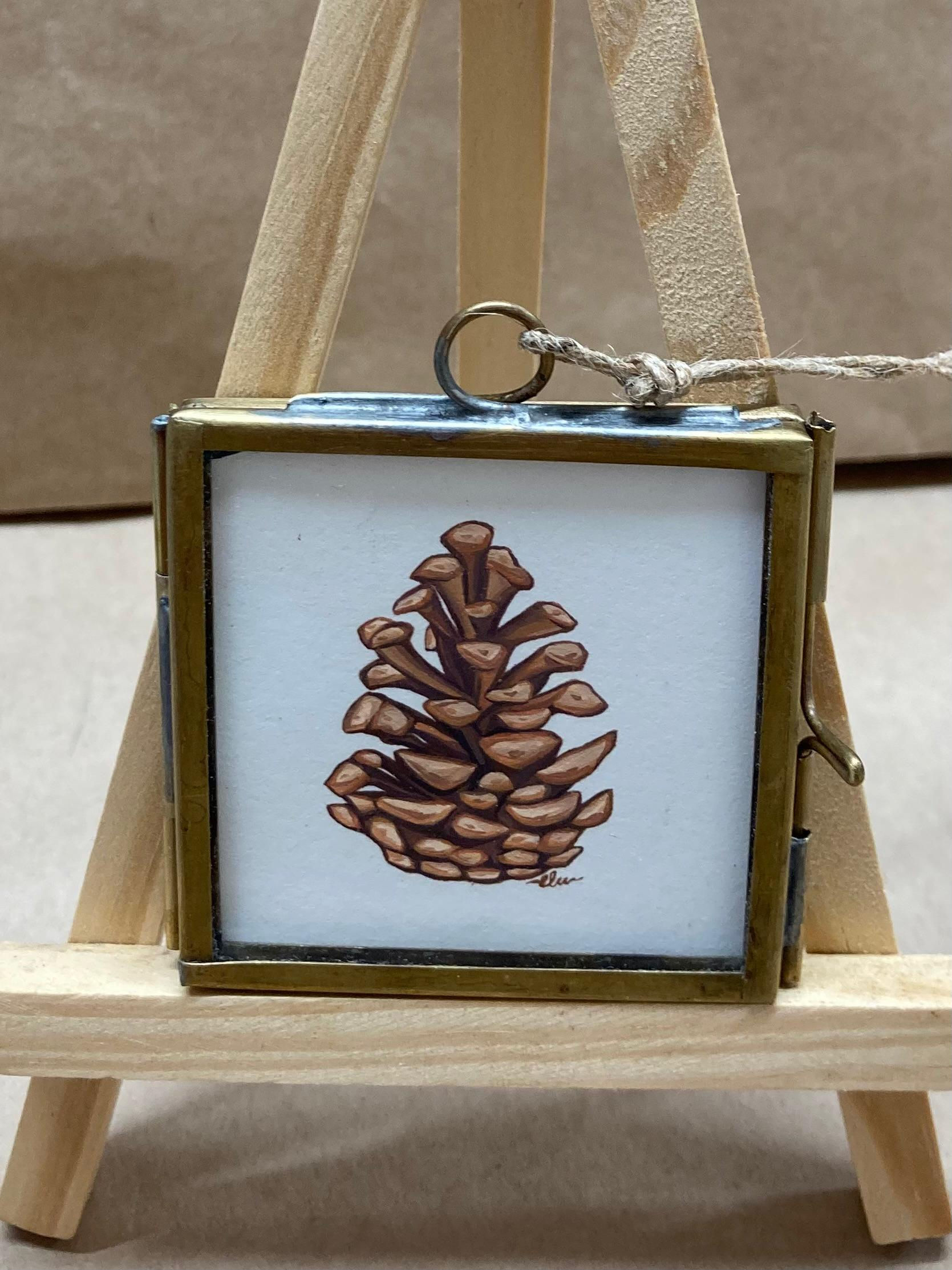 Mini Brass Framed Pine Cone